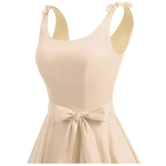 1950's Bowknot Vintage Retro Rockabilly Swing Dress- M - Picture 1 of 8